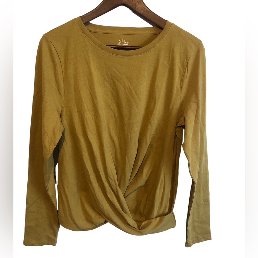 NWT J Crew Broken-In Jersey Twist Front Long Sleeve Top M